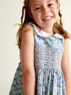Hand-Smocked Floral Dress